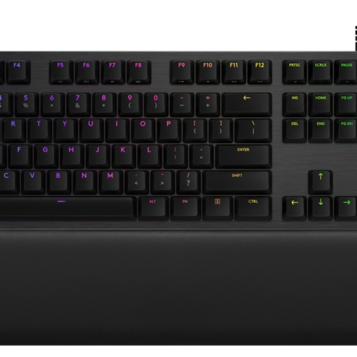 Logitech G513 Keyboard, GX Brown Tactile, Lightsync RGB, USB Passthrough Data/Power, Alumium Alloy, Game Mode, Memory Foam Palmrest, Gaming Keycaps, Keycap Puller, Black Carbon на супер цена