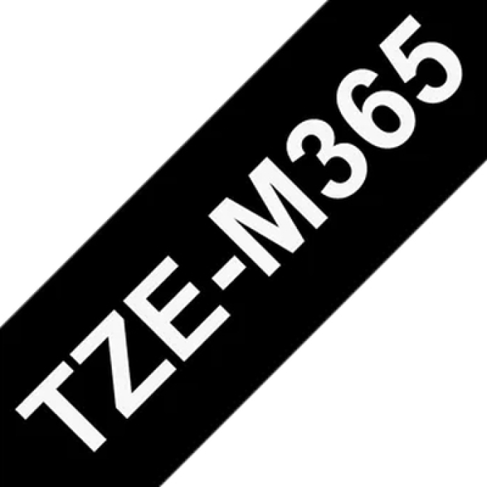 Brother TZe-M365 Labelling Tape Cassette – Matt Laminated White On Black, 36mm wide (тъмнейл - 2)