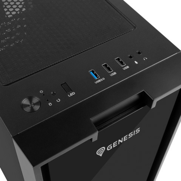 Genesis PC Case Irid 353 ARGB MATX Mini Tower Window, Black (тъмнейл - 4)