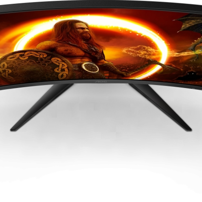 AOC CQ32G2SE/BK, 31.5", Curved 1500R, VA, WLED, 2560x1440@165Hz, 4ms GtG, 1ms MPRT, 250cd m/2, 3000:1, DCR 80M:1, Adaptive Sync, FlickerFree, Low Blue Light, 5Wx2, Tilt, 2xHDMI, DP (тъмнейл - 3)