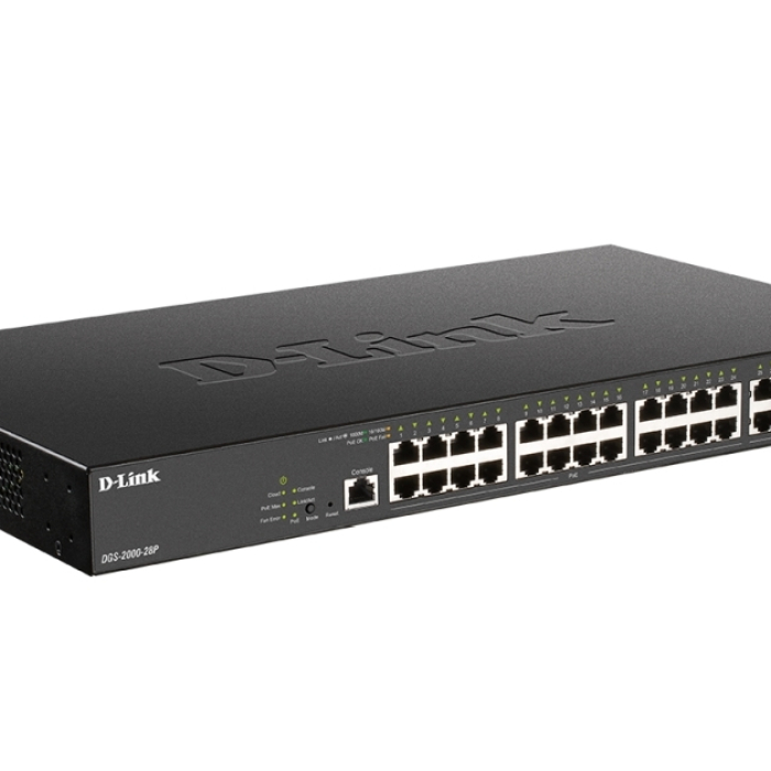 D-Link 24-port PoE Gigabit Managed Switch + 4 Combo 1000BaseT/SFP (тъмнейл - 1)