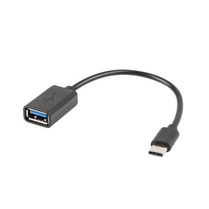 Lanberg adapter USB-C(m) 2.0 -> USB-A(f) cable 15cm OTG, black на супер цена