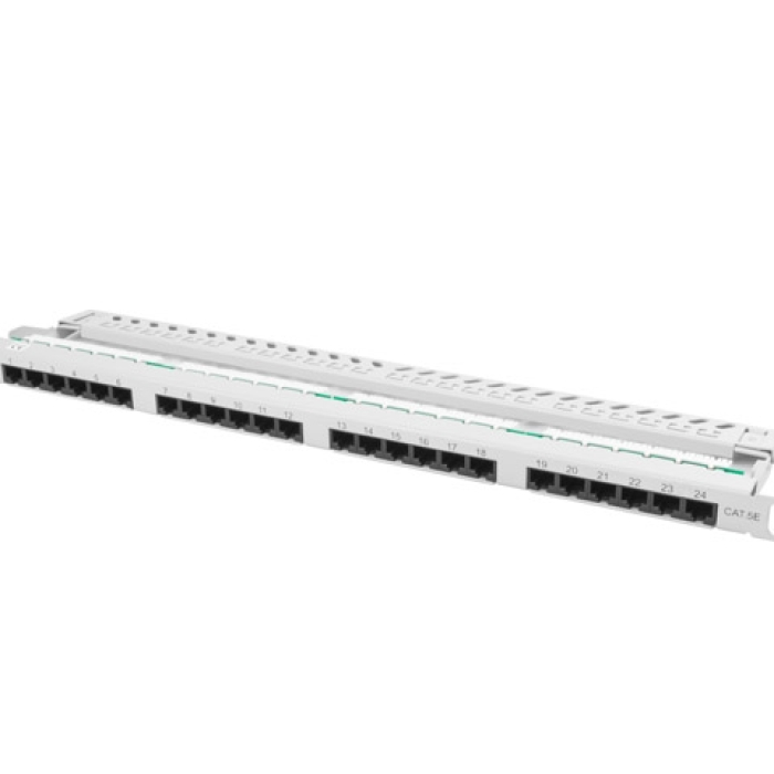 Lanberg patch panel 24 port 0.5U CAT.5E, grey