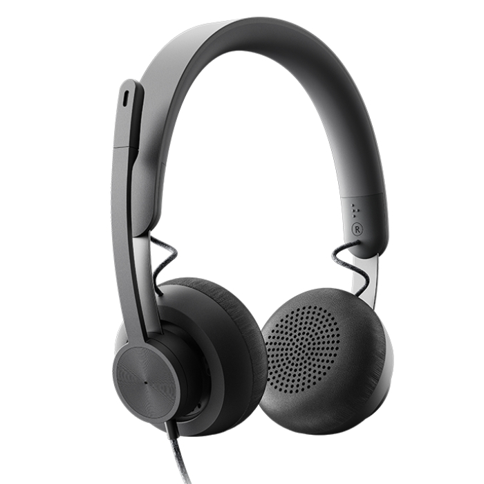 Logitech Zone Wired USB Headset, UC, Noise-cancelling Microphone, Flexible Mic, Passive Noise Isolation, Inline controls, USB-C & USB-A, Graphite (тъмнейл - 1)