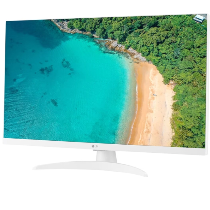 LG 27TQ615S-WZ, 27.0" IPS, Smart webOS, TV Tuner DVB-T2/C /S2, 1000:1, Mega DFC, 250cd, Full HD (1920 x 1080), Wi-Fi, LAN, AirPlay, HDMI, CI Slot, USB 2.0, Bluetooth, AI Sound, Speakers, White (тъмнейл - 1)