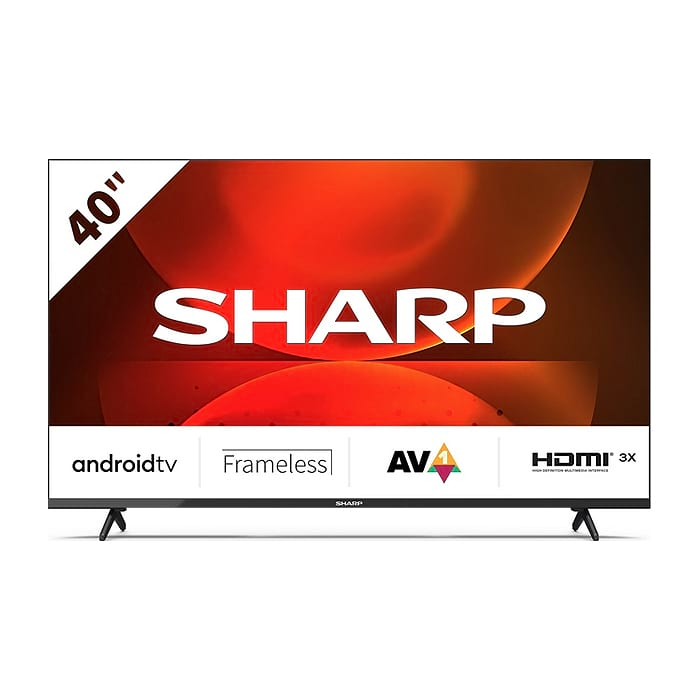 Sharp 40FH2EA, 40" LED Android TV, FULL HD 1920x1080 Frameless, DVB-T/T2/C/S/S2, Active Motion 400, 1 000 000:1, Speaker 2x8W, Dolby Digital, Dolby AC-4, Google Assistant, Chromecast Built-in, 2xHDMI, CI+, USB, Wi-Fi, BT, LAN, Video/Audio input (3 x