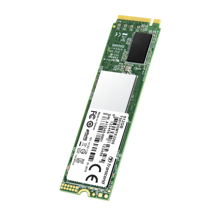 Transcend 512GB, M.2 2280, PCIe Gen3x4, M-Key, 3D TLC, with Dram (тъмнейл - 1)