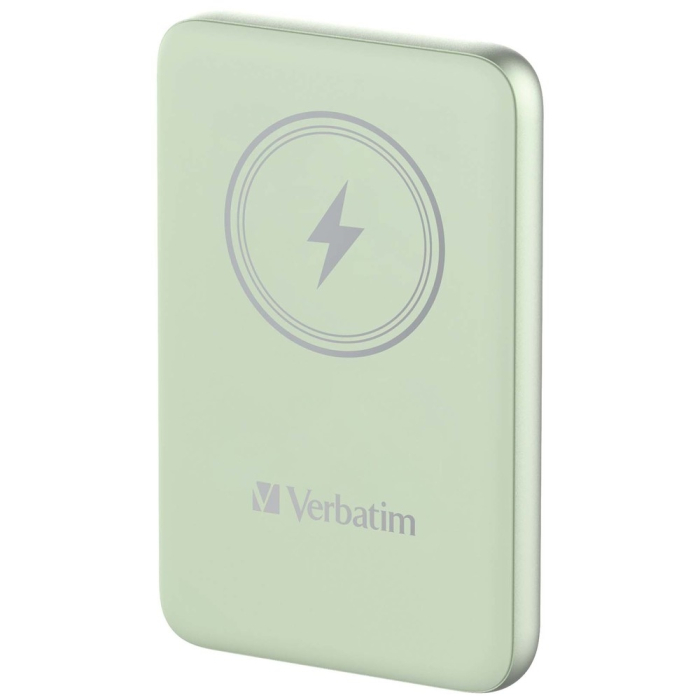 Verbatim MCP-10GN Power Pack 10000 mAh with UBS-C® PD 20W / Magnetic Wireless Charging 15W Green (тъмнейл - 1)