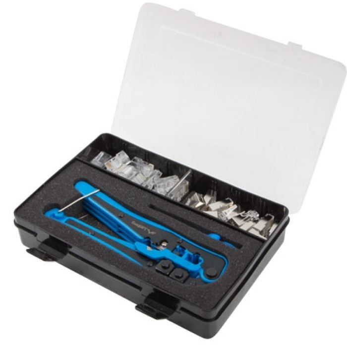 Lanberg crimping toolkit with RJ45 connectors RJ45 shielded and unshielded (тъмнейл - 1)