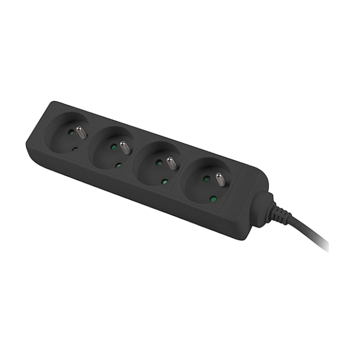 Lanberg power strip 1.5m, 4 sockets, french quality-grade copper cable, black