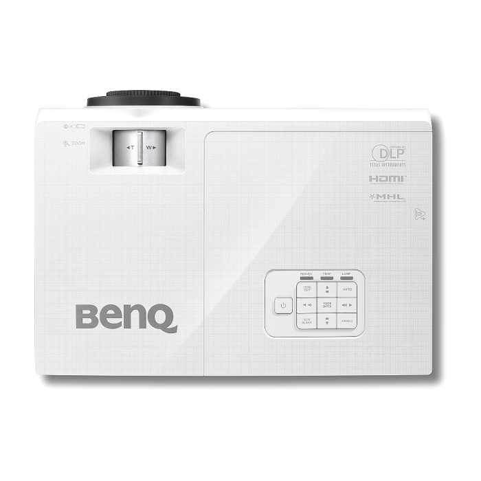 BenQ SH753+, DLP, 1080p,13000:1,5000 ANSI Lumens, TRatio 1.39-2.09 Zoom Ratio 1.5, 1xVGA,2xHDMI,MHLx1(share HDMI); USB-A(USB Power 5V/1.5A); DC 12V trigger(3.5mm Jack);3D via HDMI; Audio in&out, Audio L/R, RJ45, 2D Keystone, Corner fit, 10Wx1 Sp.,Smar (тъмнейл - 4)