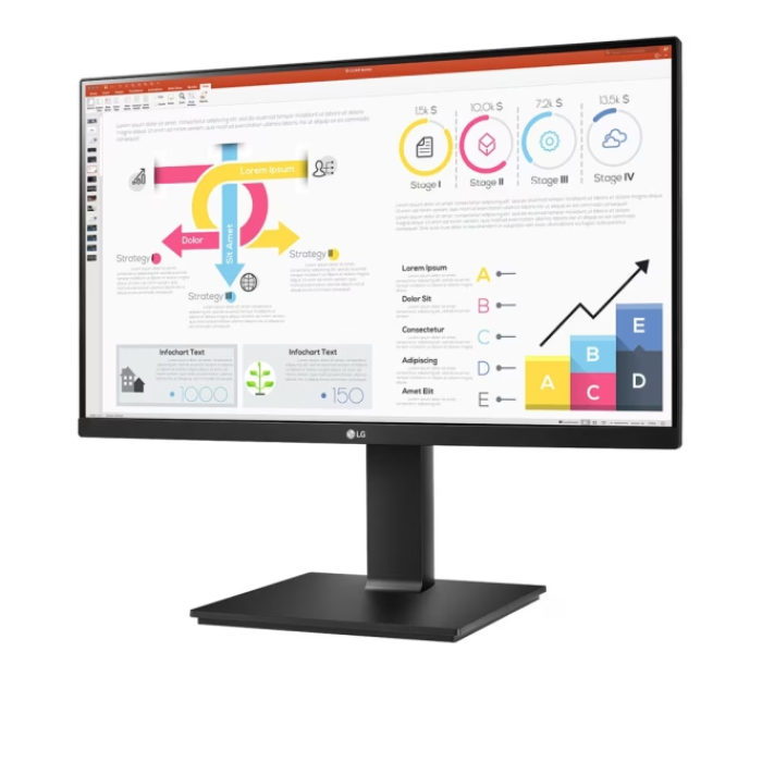 LG 24QP750P-B, 23.8" IPS, AG, 5ms, 2500:1, QHD 2560x1440, HDR10, sRBG 99%, AMD FreeSync, Reader Mode, USB Type-C, HDMI, DisplayPort, Height Adjustable, Tilt, Swivel, Headphone Out, Black (тъмнейл - 1)