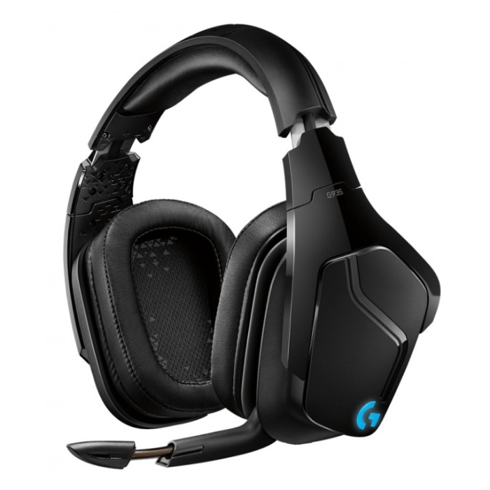 Logitech G935 Wireless Headset, Lightsync RGB, PRO-G 50 mm Drivers, 7.1 DTS Headphone:X 2.0 Surround, Leather Ear Cushions, Black (тъмнейл - 2)