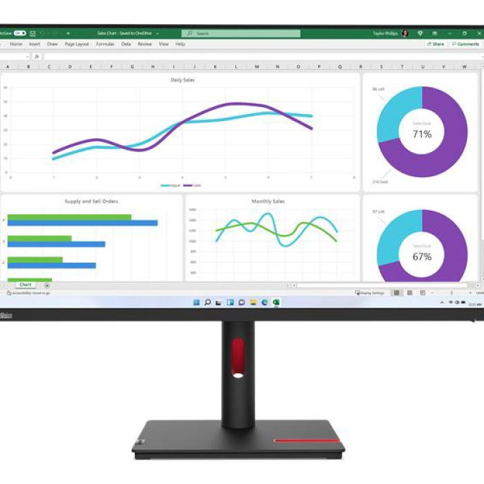 Lenovo ThinkVision T32p-30 31.5"IPS, 16:9, 3840x2160, 16:9, 1000:1, 4 ms, 350 nits, USB Type C, USB Hub, Tilt, Swivel, Pivot, Height Adjust Stand, HDMI, DP, на супер цена