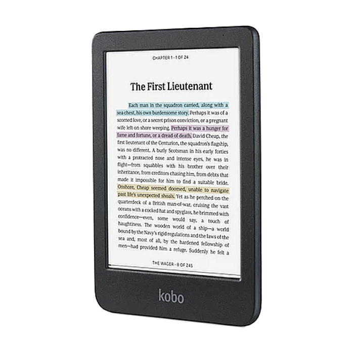 Kobo Clara Colour e-Book Reader, E Ink Kaleido touch screen 6 inch colour, 1448 x 1072 pixels, 16 GB, 1000 MHz/512 MB, 1 x USB C, Greutate 0.172 kg, Wireless Da, Comfort Light, 12 different fonts and over 50 font styles, Black (тъмнейл - 1)