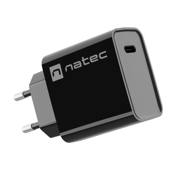 Natec USB Charger Ribera 1X USB-C 20W, Black на супер цена