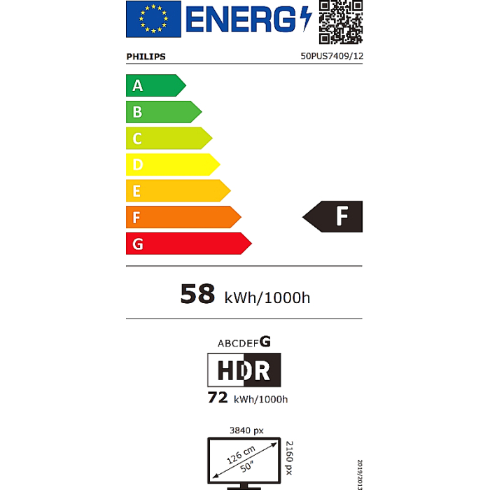 Philips 50PUS7409/12, 50" 4K UHD LED, 3840x2160, DVB-T/T2/T2-HD/C/S/S2, 60Hz, Pixel Precise UHD, HDR+, Google TV, Dolby Atmos, VRR, 3*HDMI, 2*USB, 802.11ac, 20W RMS, Black (тъмнейл - 2)