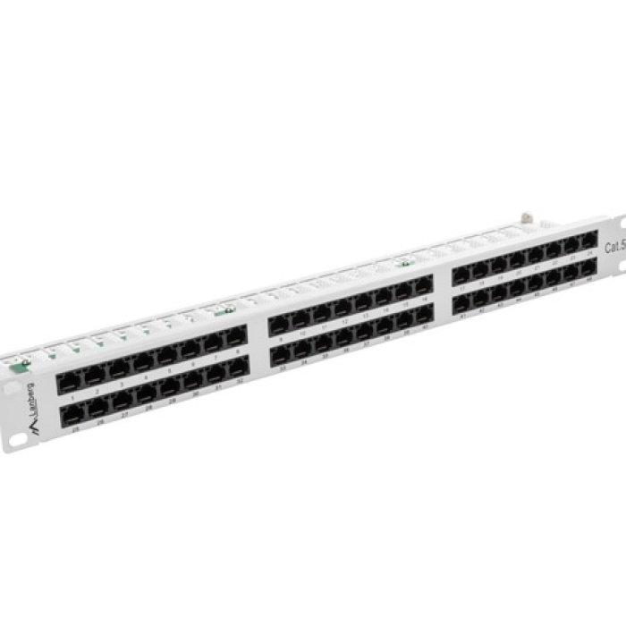 Lanberg patch panel 48 port 1U CAT.5E, grey (тъмнейл - 2)