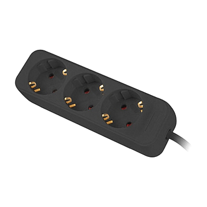 Lanberg power strip 1.5m, 3 sockets, french quality-grade copper cable, black