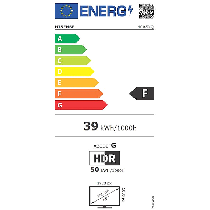 Hisense 40" A5NQ, Full HD 1920x1080, QLED, Quantum Dot , HDR, HLG, DTS HD, Light Sensor, Dolby Audio, Smart TV, WiFi, WiFi Direct, 2xHDMI, 2xUSB, LAN, CI+, DVB-T2/C/S2, Black (тъмнейл - 3)