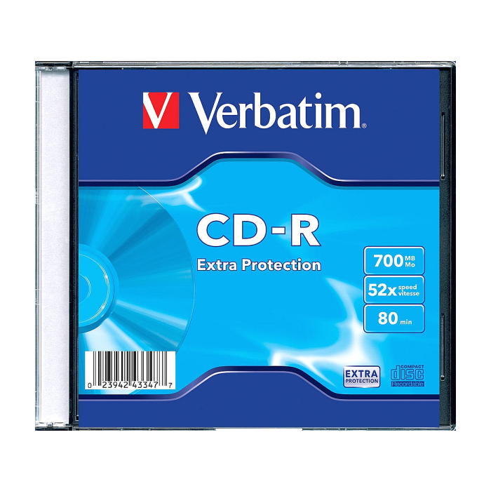 Verbatim CD-R 52X SC SINGLE WRAP 700MB EXTRA PROTECTION