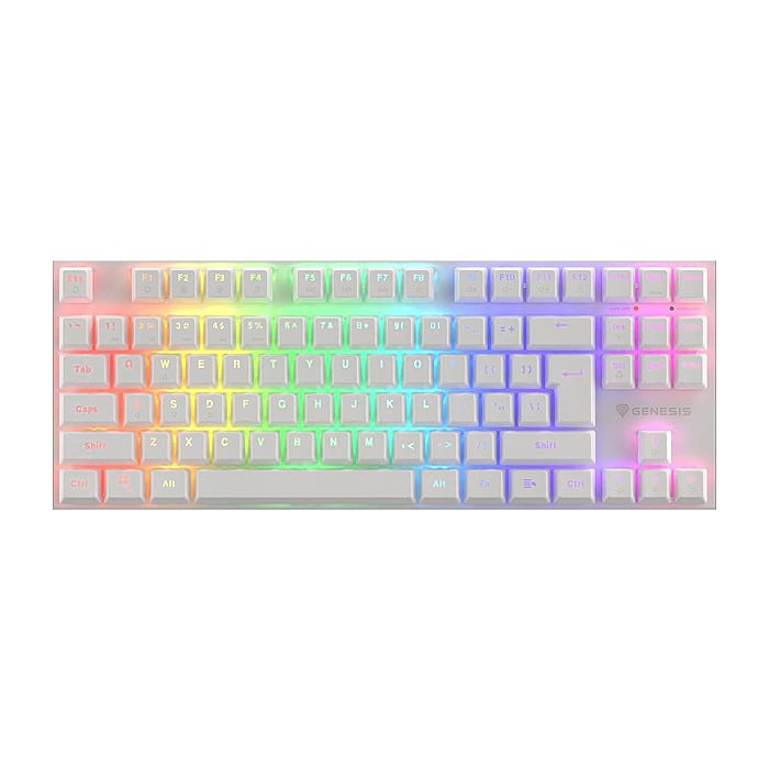 Genesis Mechanical Gaming Keyboard Thor 303 TKL RGB, Silent, Бяла