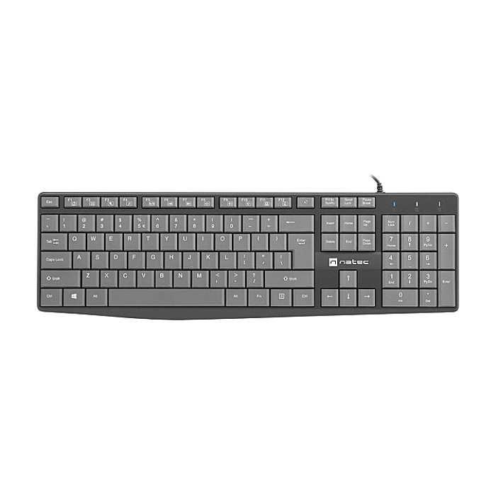 Natec keyboard Nautilus SLIM Black-Grey US layout