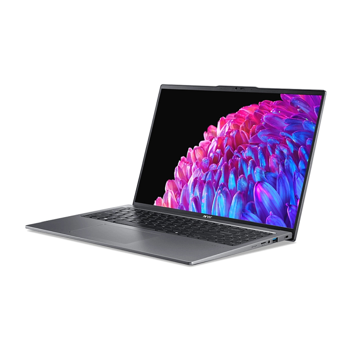 Acer Swift Go16, SFG16-72-7964, Intel Core Ultra 7 155H (up to 4.80 GHz, 24MB), 16" 3.2K OLED 120Hz, 32GB LPDDR5,1024GB PCIe NVMe SSD, Intel UMA, AX+BT 6E, CR Micro SD, QHDCamera, FPR, Win 11 Home, Gray (тъмнейл - 2)