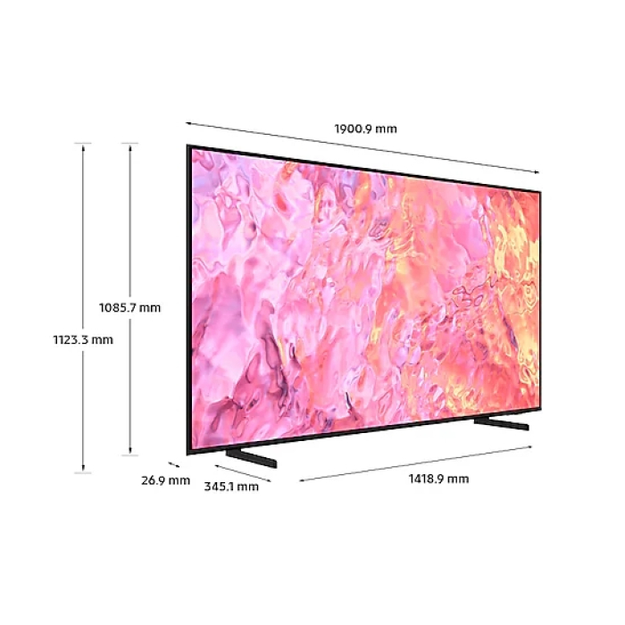 Samsung 85'' 85Q60C 4K QLED , SMART, Bluetooth 4.2, Wi-Fi 5, 3xHDMI, 2xUSB, Frameless, Black (тъмнейл - 4)