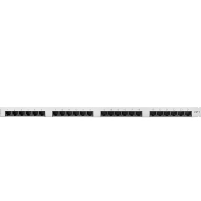 Lanberg patch panel 24 port 0.5U CAT.6, grey (тъмнейл - 4)