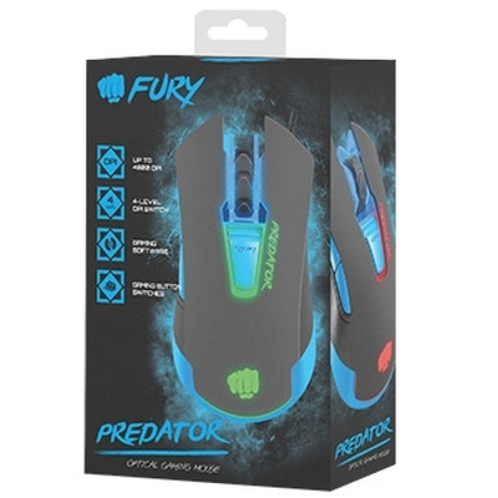 Fury Gaming mouse, Predator 4800PDI, optical with software, Black (тъмнейл - 3)