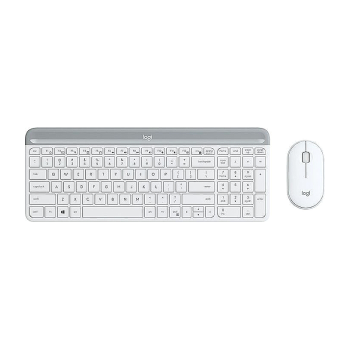 Logitech Slim Wireless Keyboard and Mouse Combo MK470 - OFFWHITE на супер цена