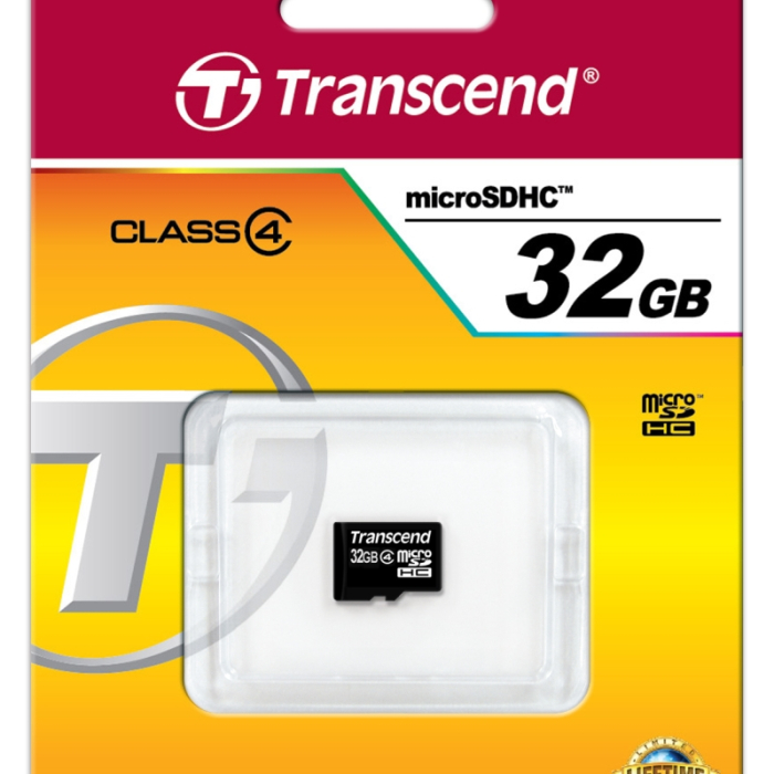 Transcend 32GB micro SDHC (No Box & Adapter, Class 4) (тъмнейл - 1)