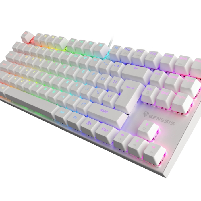 Genesis Gaming Keyboard Thor 303 TKL White RGB Backlight US Layout Brown Switch (тъмнейл - 3)