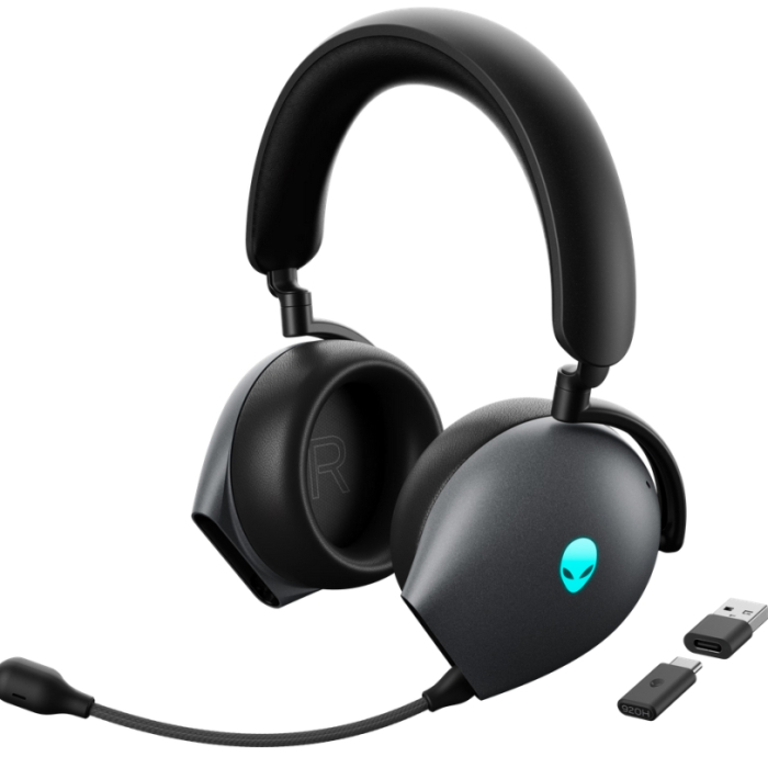 Dell Alienware Tri-Mode Wireless Gaming Headset | AW920H (Dark Side of the Moon) (тъмнейл - 3)