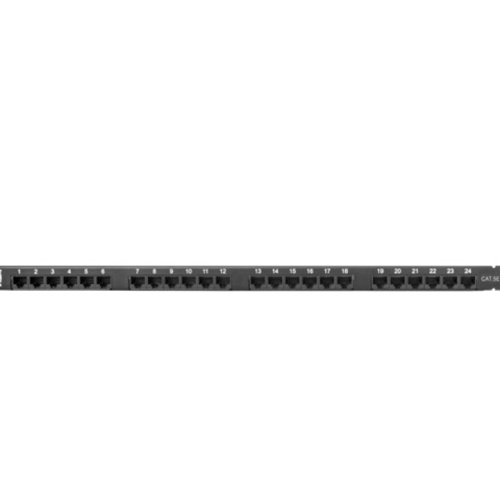 Lanberg patch panel 24 port 0.5U CAT.5E, black (тъмнейл - 4)