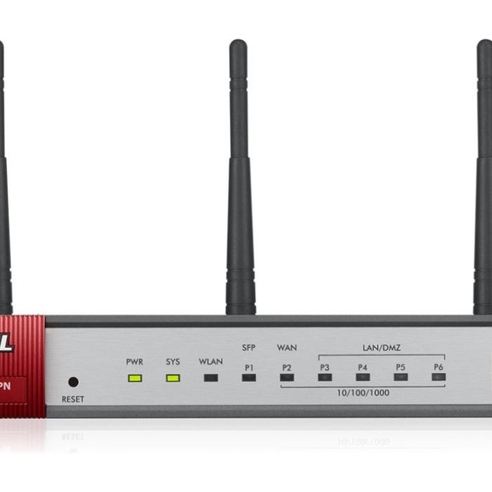 ZyXEL USG20W-VPN Firewall, 802.11ac/n Wireless (3x3/80MHz), 10x VPN (IPSec/L2TP), up to 15 SSL (5 included), 1x WAN, 1x SFP, 4x LAN/DMZ, 1x USB port, Optional: Content Filtering, Antispam (licenses) (тъмнейл - 1)