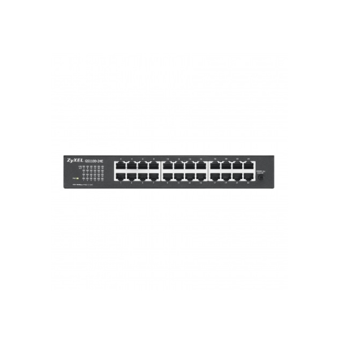 ZyXEL GS1100-24E 24-port Gigabit Unmanaged switch v3, Fanless, 802.3az (Green), desktop/19" rackmount на супер цена