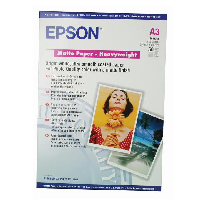 Epson Matte Paper Heavy Weight, DIN A3, 167g/m2, 50 Blatt