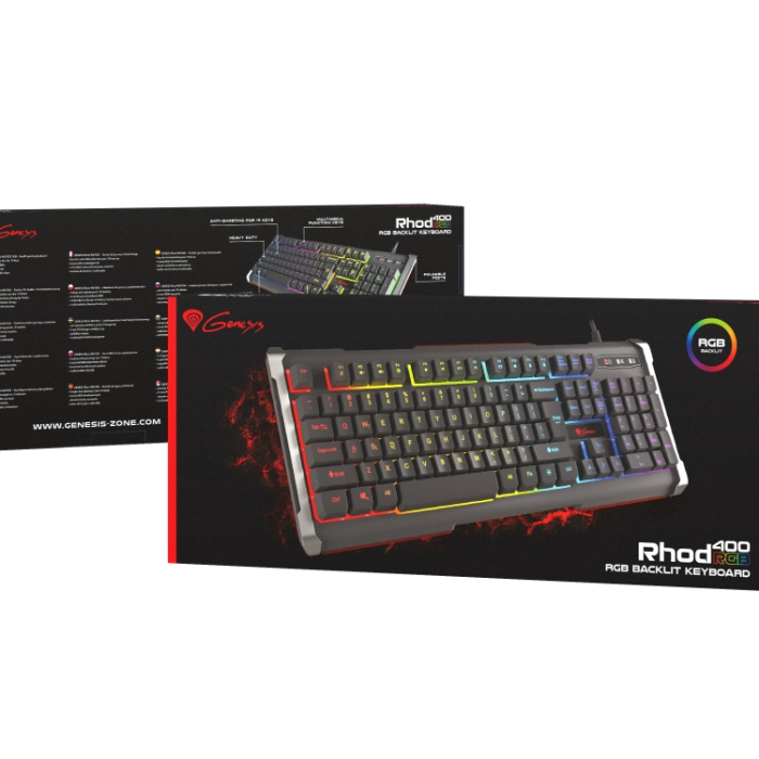 Genesis Gaming Keyboard Rhod 400 Rgb Backlight Us Layout (тъмнейл - 4)