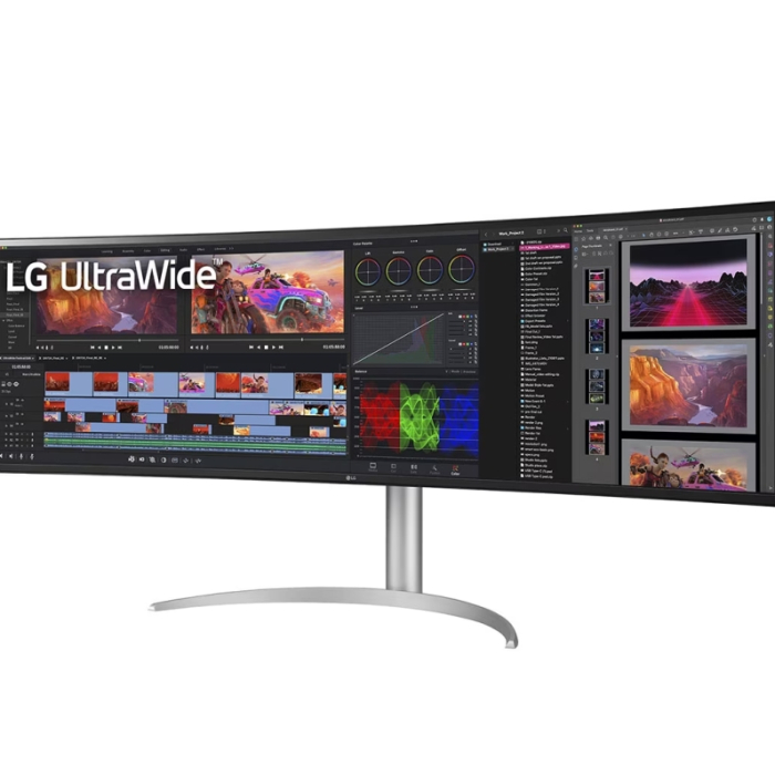 LG 49WQ95C-W, 49" 32:9 Curved UltraWide Dual QHD 5K 5120x1440 NANO IPS Panel, 144 Hz, USB Type-C, 5ms, 400 cd/m2, 1000:1, HDR400, HDR10, DCI-P3 98%, FreeSync, PIP, 2 PBP, HDMI, DisplayPort, Speacer 2ch 10W, Tilt, Height, Swivel, Titan (тъмнейл - 1)