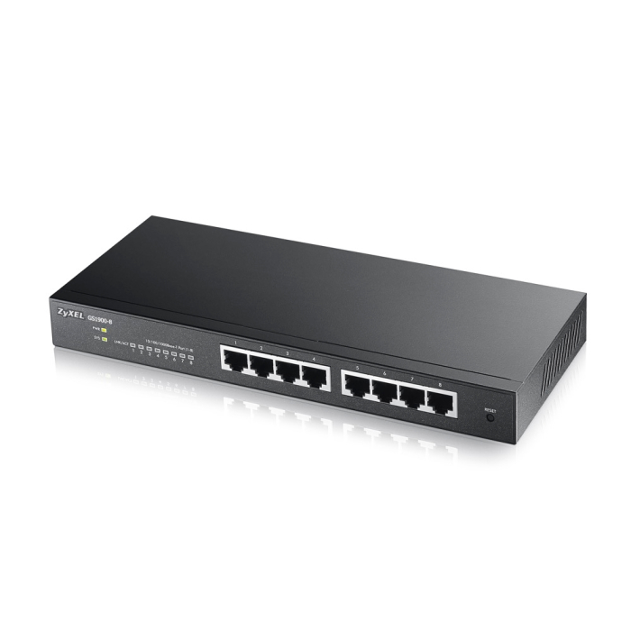 ZyXEL GS1900-8 v2, 8 port GbE L2 smart switch, desktop, fanless на супер цена