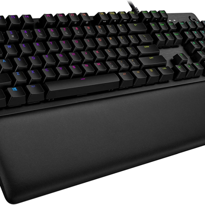 Logitech G513 Keyboard, GX Brown Tactile, Lightsync RGB, USB Passthrough Data/Power, Alumium Alloy, Game Mode, Memory Foam Palmrest, Gaming Keycaps, Keycap Puller, Black Carbon (тъмнейл - 1)