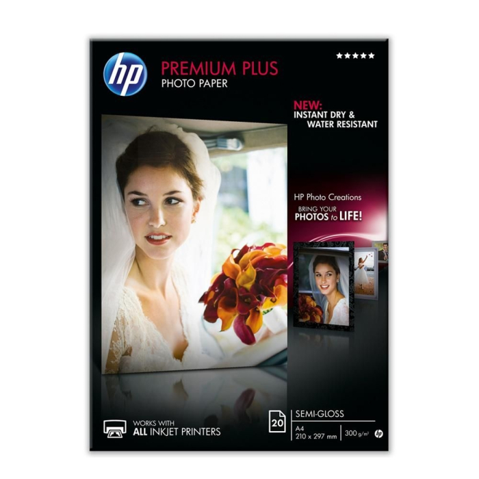 HP Premium Plus Semi-gloss Photo Paper-20 sht/A4/210 x 297 mm на супер цена