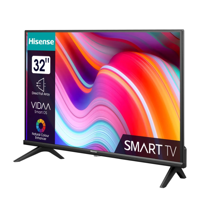 Hisense 32" A4K, HD 1366x768, DLED, HDR, HLG, Dolby Audio, DTS Virtual X, Smart TV, WiFi, WiFi Direct, BT, Anyview Cast, 2xHDMI, 2xUSB, LAN, CI+, DVB-T2/C/S2, Black (тъмнейл - 2)