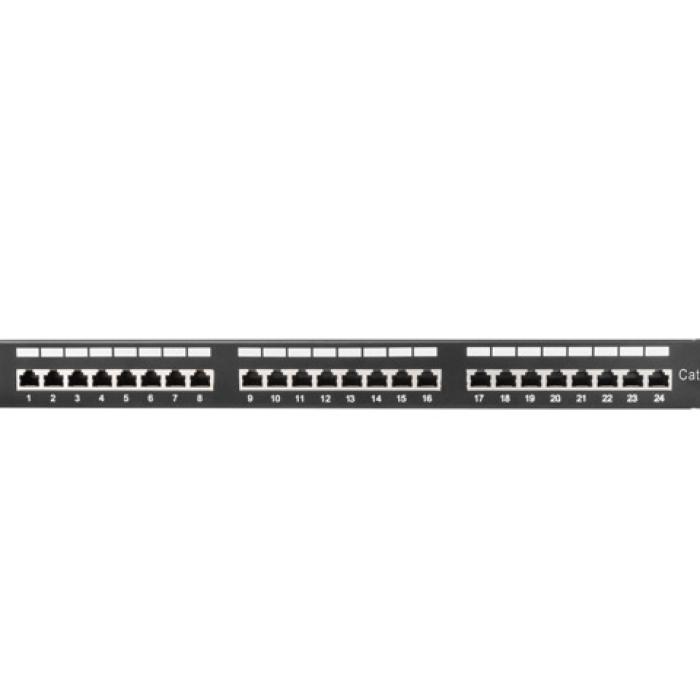 Lanberg patch panel 24 port 1U CAT.5E shielded, black (тъмнейл - 4)