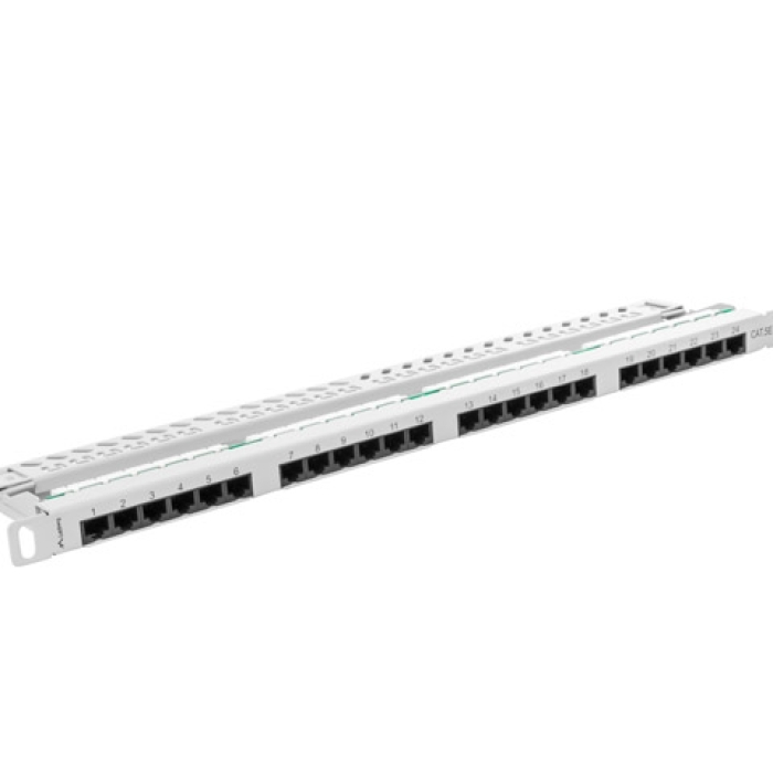 Lanberg patch panel 24 port 0.5U CAT.5E, grey (тъмнейл - 1)