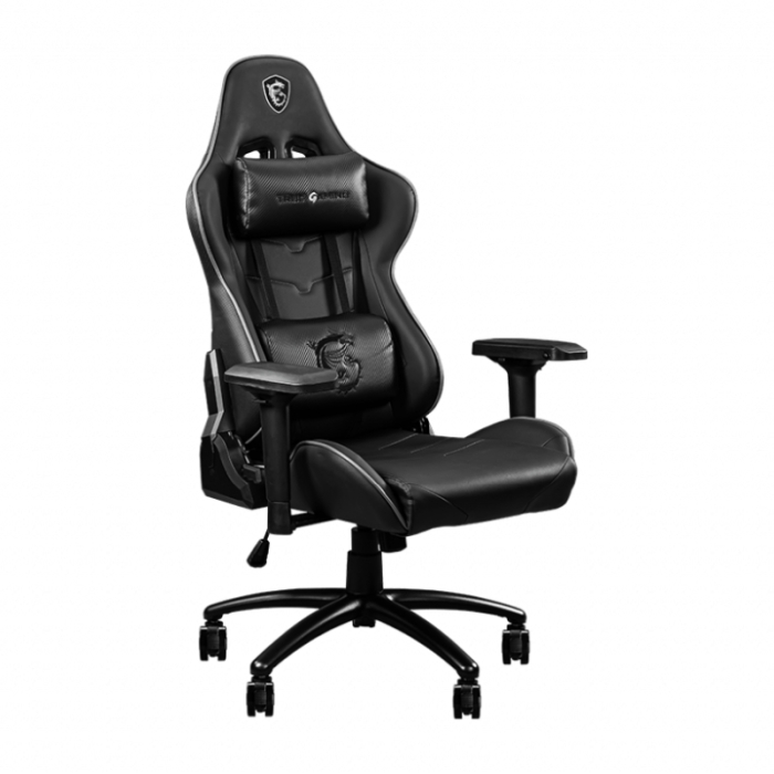 MSI MAG CH120 I, Adjustable Back Angle 90° - 180°, 4D Adjustable Armrests, PVC Leather, High Density Mould Shaping Foam, Ergonomic headrest pillow and lumbar, Gas Lift Class-4, 75mm Wheels, up to 150 KG, Steel Frame, Black and Grey, 9S6-B0Y10D-022 (тъмнейл - 2)