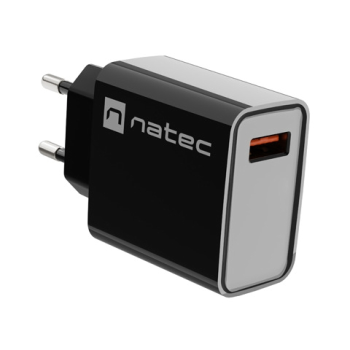 Natec USB Charger Ribera 1X USB-A 18W, Black (тъмнейл - 3)