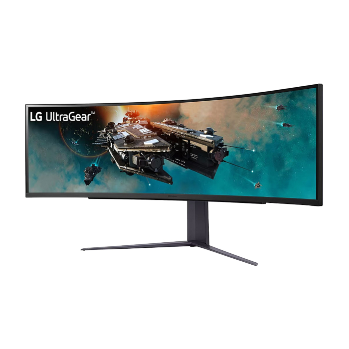 LG 49GR85DC-B, 49" Ultragear VA AG, 1ms, 32:9 Curved 1000R Gaming QHD (5120x1440), 240HZ, 450cd/m2, 2500:1, DCI-P3 95%, FreeSync, NVIDIA G-Sync, HDR 600 ,VRR, USB Type-C, HDMI, DisplayPort, PIP, PBP, Height, Swivel, Tilt, Black (тъмнейл - 1)